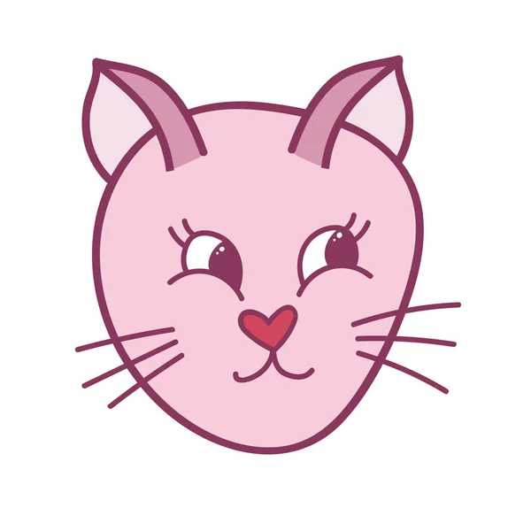 Divertido Lindo Rostro Gato Esponjoso Cerca Con Emoción Astuta Colores — Vector de stock