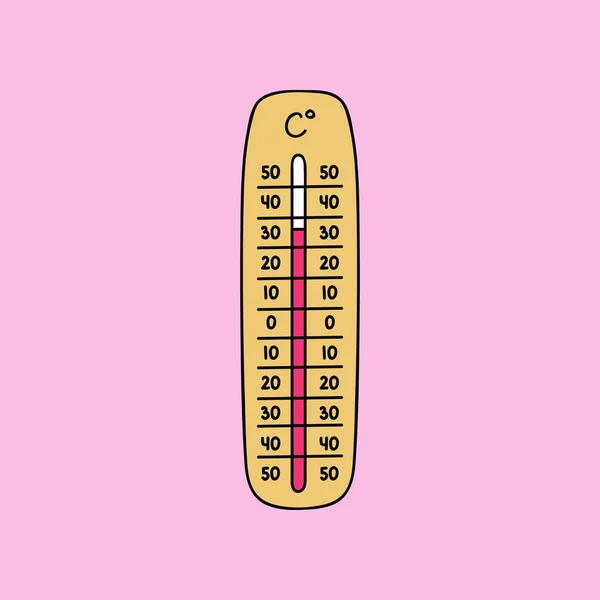 Термометр Метеорології Цельсія Вимірює Тепло Холод Векторне Зображення Обладнання Термометра — стоковий вектор