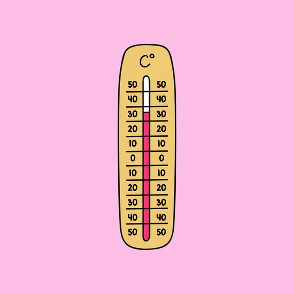 Termómetro Meteorología Celsius Midiendo Calor Frío Ilustración Vectorial Equipo Termómetro — Vector de stock