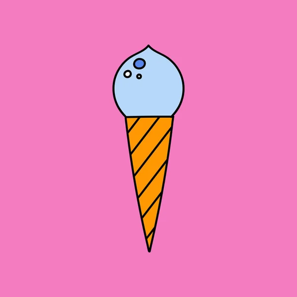 Lindo Divertido Helado Clipart Para Los Días Calurosos Verano Colorido — Vector de stock