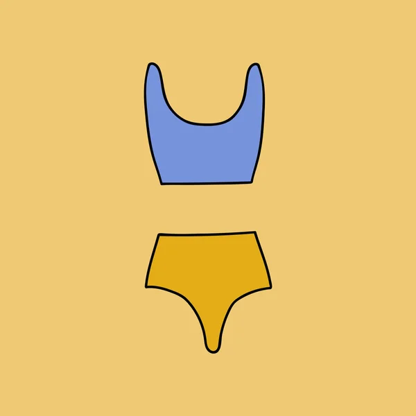Netter Cliparts Vector Sommer Badeanzug Für Frauen Und Mädchen Zum — Stockvektor