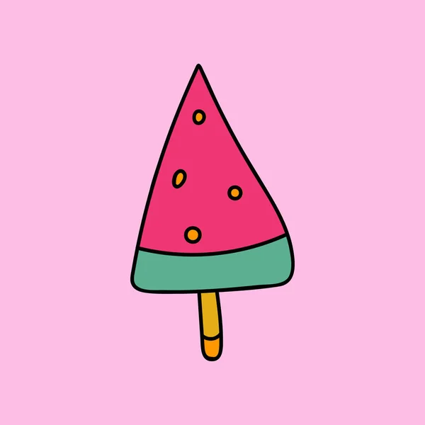 Χαριτωμένο Και Αστείο Κλιπ Παγωτό Για Τις Ζεστές Μέρες Του — Διανυσματικό Αρχείο
