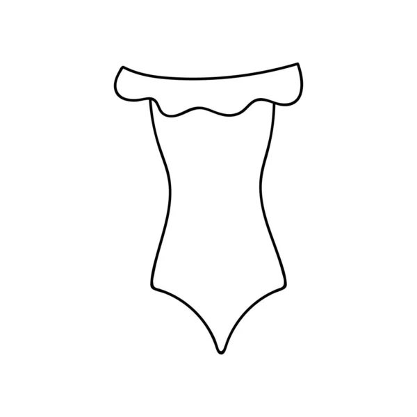 Lindo Traje Baño Verano Clipart Vector Para Mujeres Niñas Para — Vector de stock