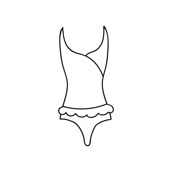 适合妇女和女孩在游泳池 海洋中游泳的可爱的高山矢量夏季泳衣 — 图库矢量图片