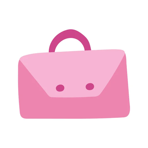 Roztomilý Kreslený Růžový Kufřík Knoflíky Dokumenty Pro Kancelářskou Práci Školu — Stockový vektor