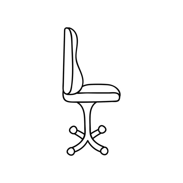 Netter Handgezeichneter Doodle Bürostuhl Mit Bequemer Und Weicher Rückenlehne Auf — Stockvektor