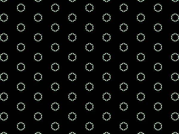 Zwarte Geometrische Achtergrond Met Groene Eenvoudige Patronen Witte Accenten — Stockfoto