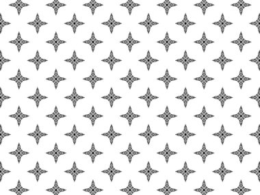 Siyah ve beyaz desensiz desen. Süslü basit grafik tasarımı