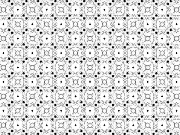 Geometric Seamless Doodle Black Color White Background Simple Graphic Design — 图库照片