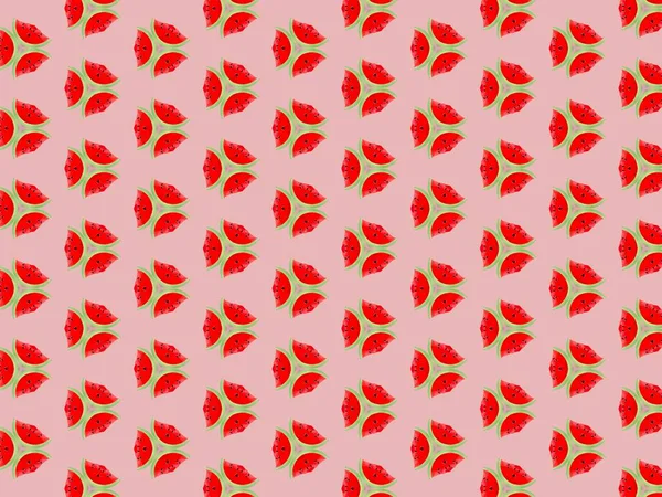 Papel Parede Colorido Com Melancias Cor Fundo Rosa Design Gráfico — Fotografia de Stock