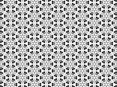 Beyaz arkaplanda beyaz okları ve siyah üçgenleri olan tekstil deseni, basit grafik tasarımı