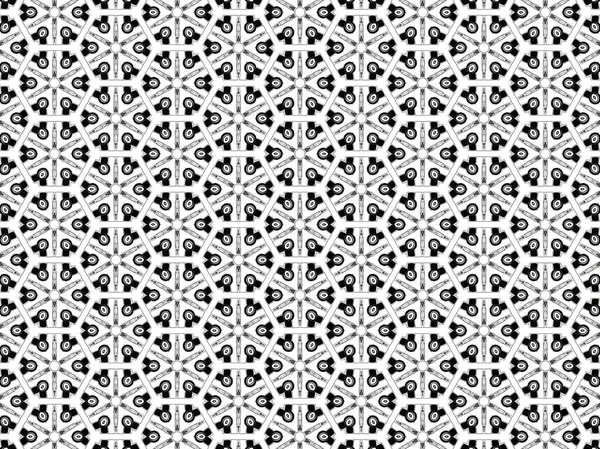 Padrão Têxtil Com Setas Brancas Triângulos Pretos Fundo Branco Design — Fotografia de Stock