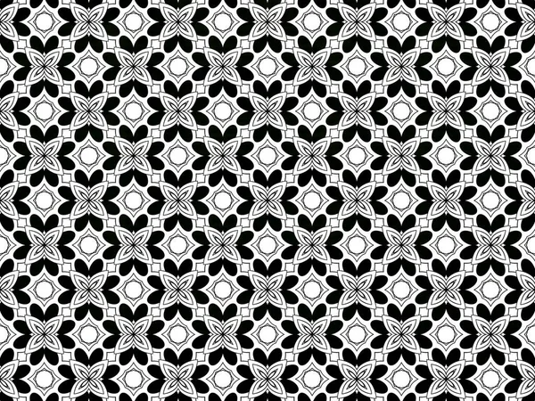Unusual Kaleidoscope Floral Pattern Black Tones White Background Simple Graphic — Stock Photo, Image