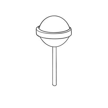 Chupa chup 'ların basit sanat çizimi - beyaz arkaplanda siyah çizgileri olan lolipop