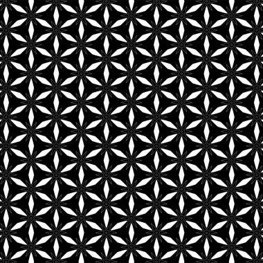 Siyah arkaplanda beyaz vektör çiçekleri