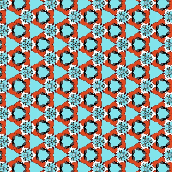 Vektorfarbe geometrisches Muster in Blau- und Rottönen — Stockvektor