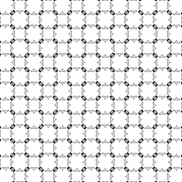 Vector textiel naadloos patroon met zwart herhalende vormen — Stockvector