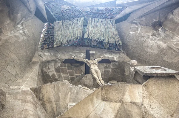 Dekor cephe tapınağın Sagrada Familia. Barcelona.