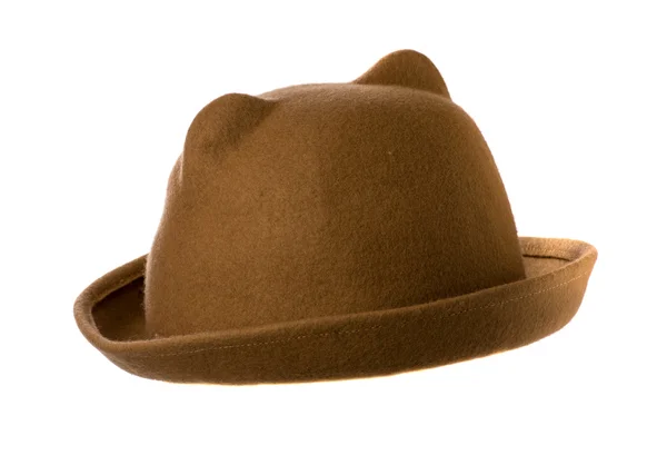 Cappello feltro isolato su sfondo bianco — Foto Stock