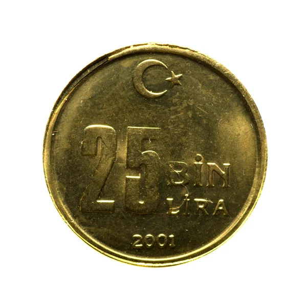 Металеві монети ізольовані на білому тлі — стокове фото