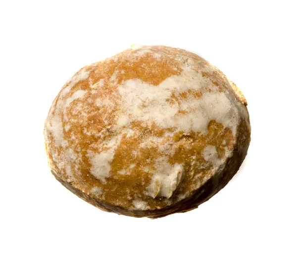Biscuits au pain d'épice isolés sur un fond blanc. vue depuis un — Photo
