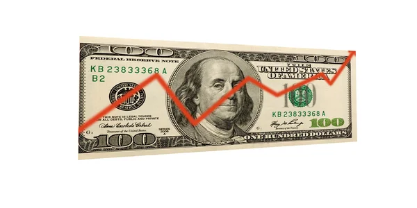 One hundred dollars isolated on white background — Stock Photo, Image