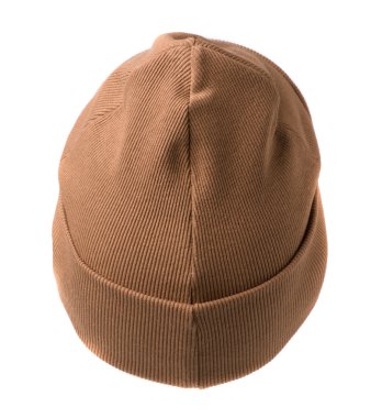 Örgü şapka beyaz arkaplanda izole 