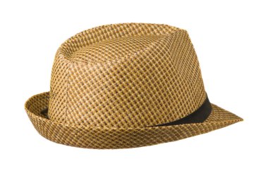 Beyaz arka plan üzerinde izole plaj şapka 