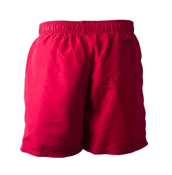 Män Röda Shorts Isolerad Vit Bakgrund Sport Byxor — Stockfoto