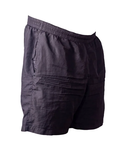 Pantalones Cortos Negros Los Hombres Aislados Sobre Fondo Blanco Pantalones — Foto de Stock