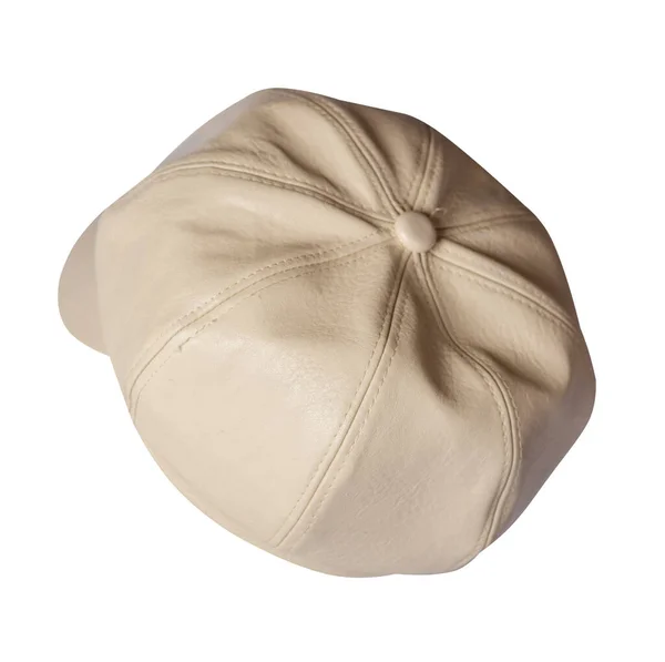 Καπέλο Biege Μόδας Visor Απομονώνονται Λευκό Φόντο Καπέλο Θηλυκό Χρωματιστό — Φωτογραφία Αρχείου