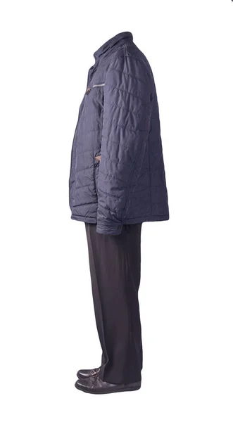 Jaqueta Azul Escuro Dos Homens Calças Pretas Sapatos Couro Preto — Fotografia de Stock