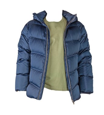 Erkekler koyu mavi ceketi ve beyaz arka planda izole edilmiş zeytin tişörtü. modaya uygun günlük kıyafetler.