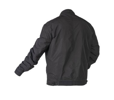 Siyah ceketi beyaz arka planda izole edilmiş. Her gün için şık kıyafetler.