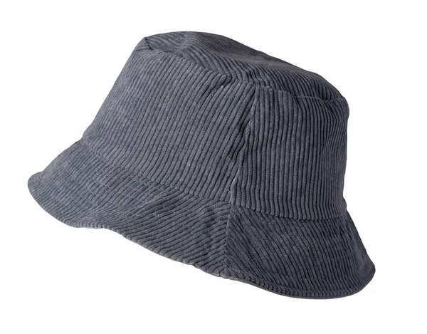 白色背景的灰色斗篷帽 渔民帽 爱尔兰乡村帽 会话帽 巴拿马 — 图库照片