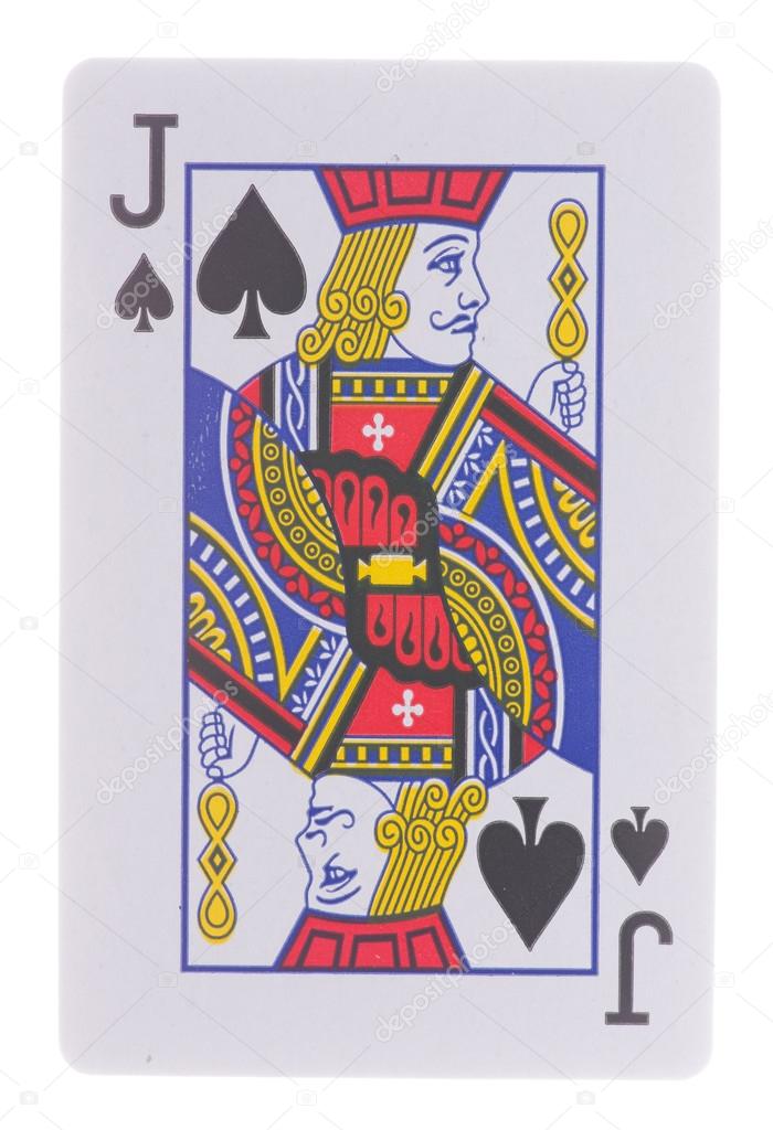 Jack of spades playing cards isolated on white — Stock Photo