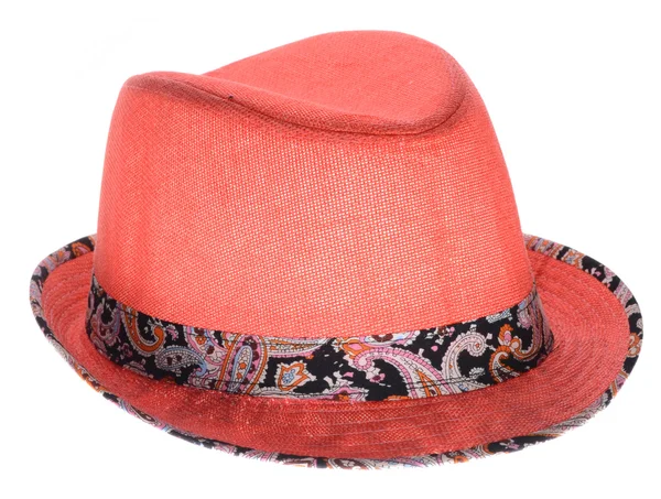 Rode hoed met een rand — Stockfoto