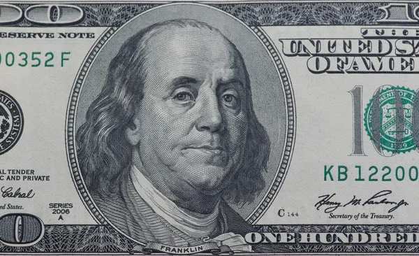 Dólares em fundo branco — Fotografia de Stock