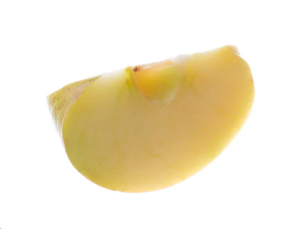 Φέτα μήλου απομονωθεί σε λευκό φόντο — Φωτογραφία Αρχείου
