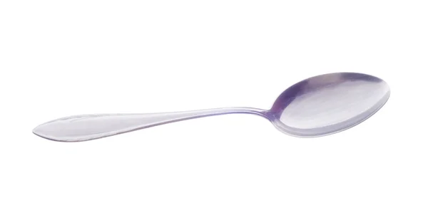 Silver spoon closeup on white background — Stock Photo, Image