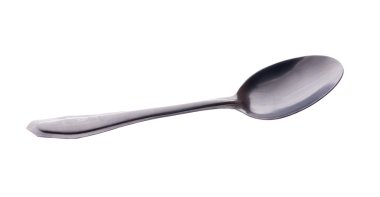  metal kaşık closeup beyaz arka plan üzerinde