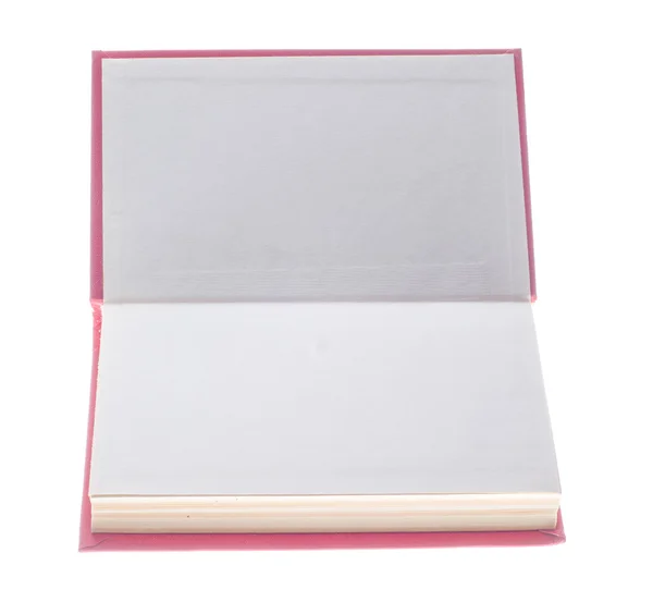 Livro de registro aberto isolado em fundo branco — Fotografia de Stock