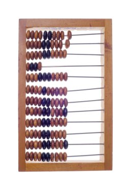 Beyaz bir arka plan üzerinde izole eski ahşap abacus