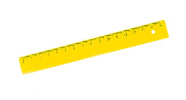  Sarı cetveller beyaz arkaplanda izole bir şekilde çiziyor