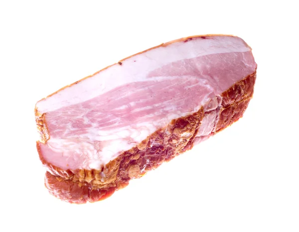 Piece of ham isolated on white background — Stock Photo, Image