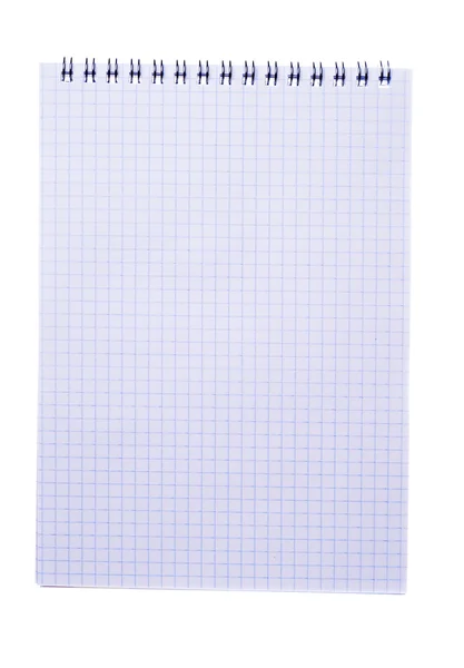 Caderno de papel isolado em fundo branco — Fotografia de Stock