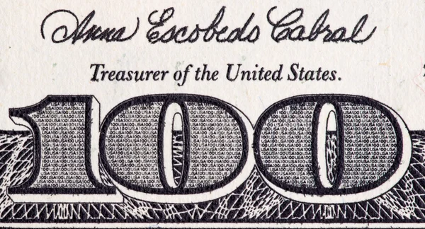 Einhundert Dollar Nahaufnahme von Amerika als Hintergrund. — Stockfoto