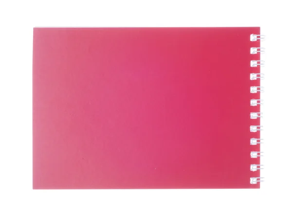 Cuaderno de papel cerrado rojo aislado sobre fondo blanco — Foto de Stock