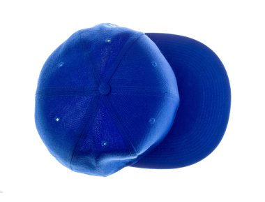  Beyaz izole mavi beyzbol şapkası