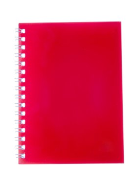  Beyaz arka plan üzerinde izole kapalı kırmızı defter